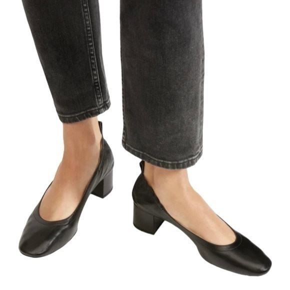 Everlane‎ The Day Heel Black Leather Career Pumps - Picture 1 of 12